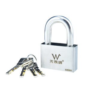 无畏惧304不锈钢挂锁c级空转防水防锈防雨户外防盗窗大门长梁通开