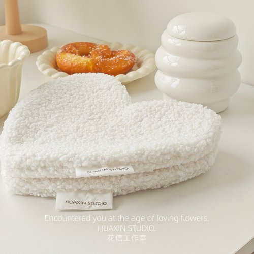 HUAXIN花信绵绵白爱心杯垫
