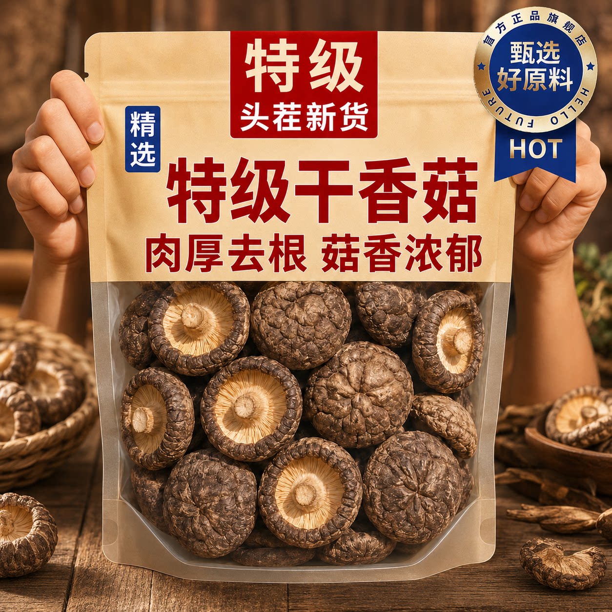 香菇特产农家精选干货无熏硫特级小香菇菌菇家用干货官方旗舰店