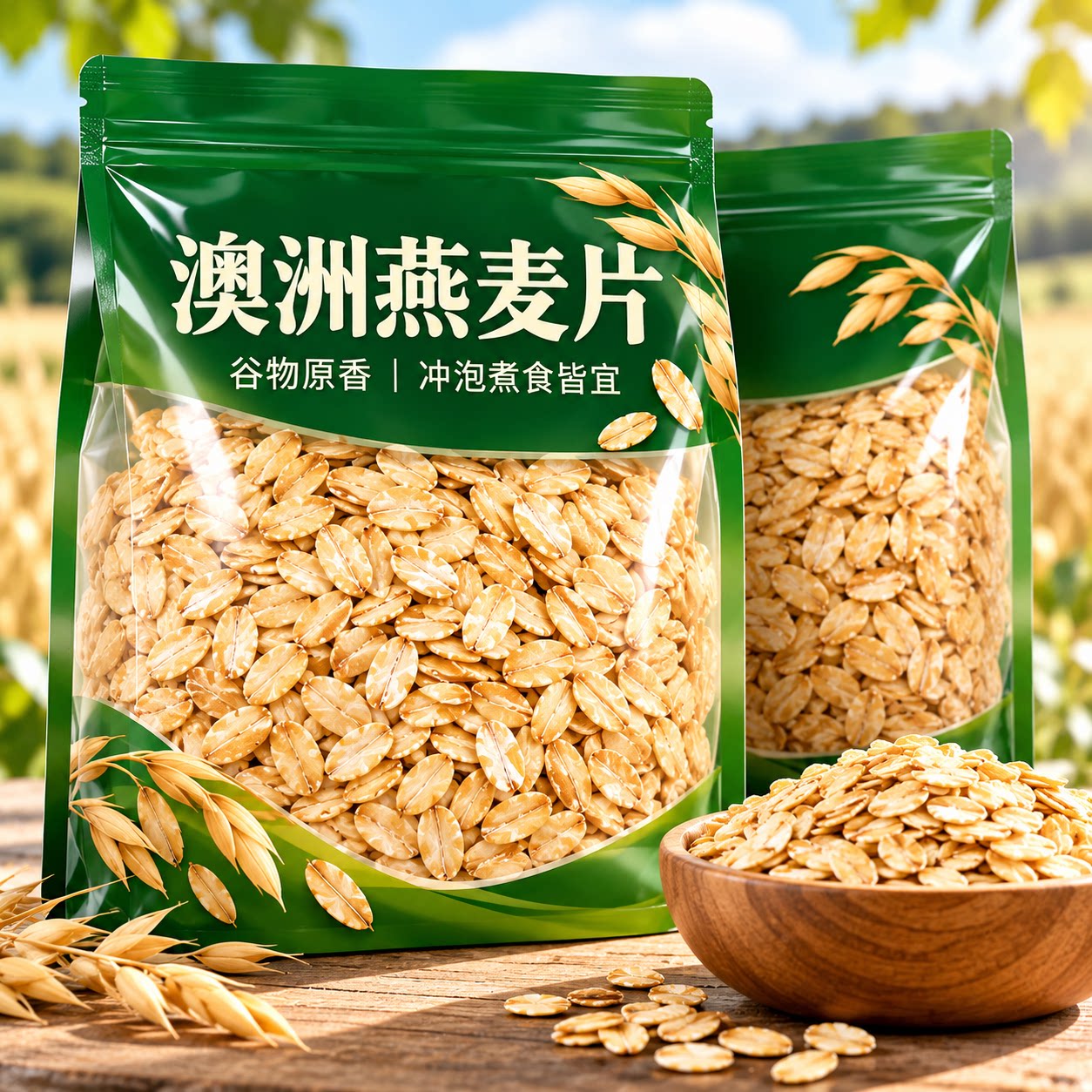 澳洲燕麦片官方旗舰店正品原味纯燕麦片即食冲饮营养早餐宵夜代餐