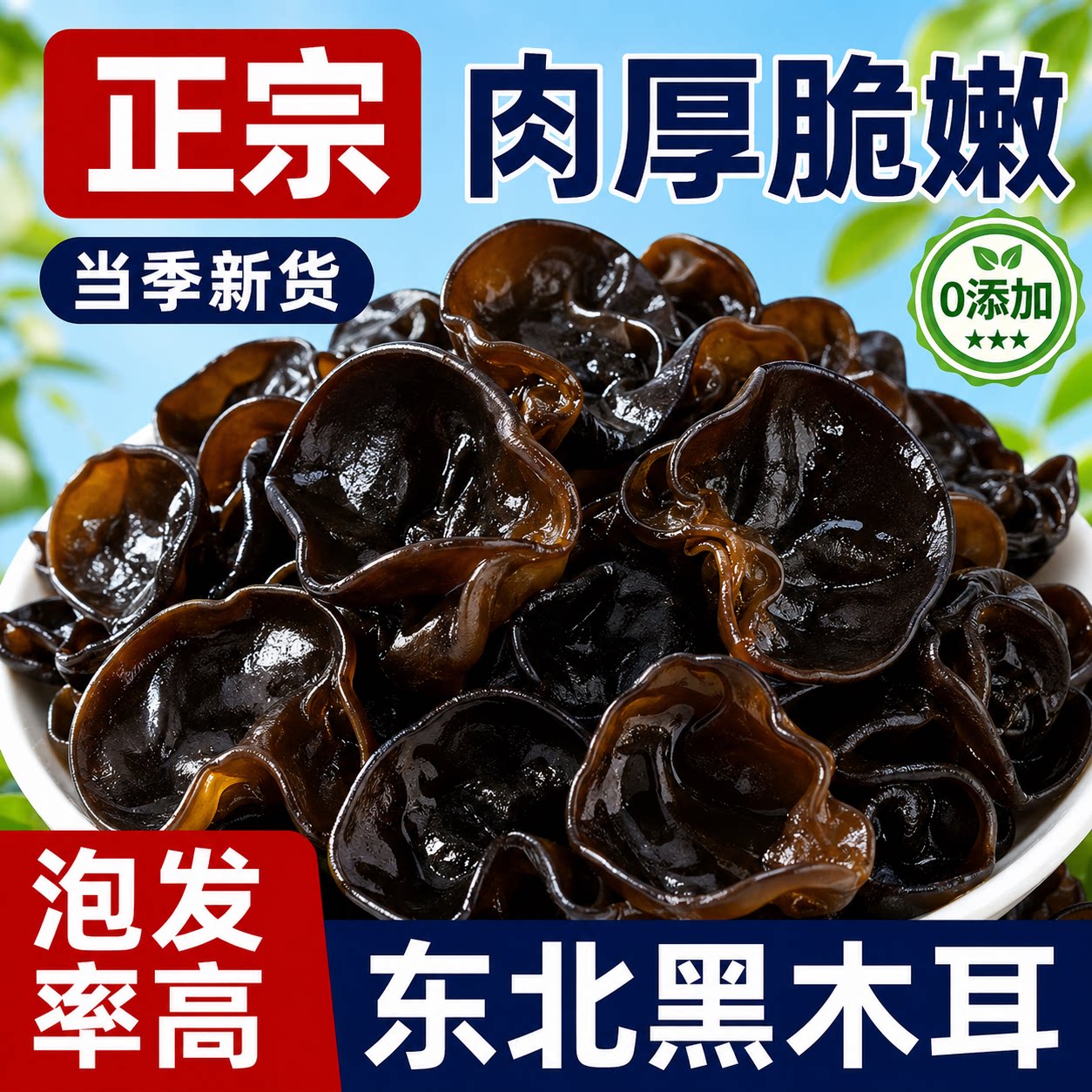 东北黑木耳野生干货椴木小碗耳长白山野生肉厚黑木耳官方旗舰店