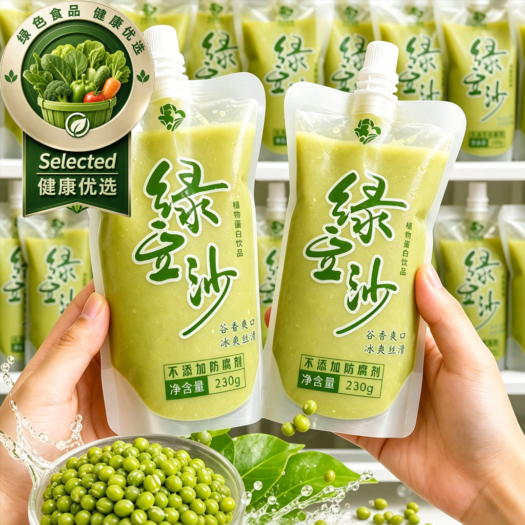 冰镇绿豆沙冰饮料230g解暑植物饮料饮品商用零食网红爆款2026新款