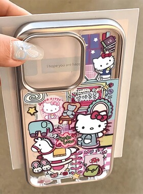 卡通凯蒂猫适用三星s25ultra手机壳s24fe新款s23ultra保护套s22+女款a05全包a11电镀a21s日韩a26软a32a54a56