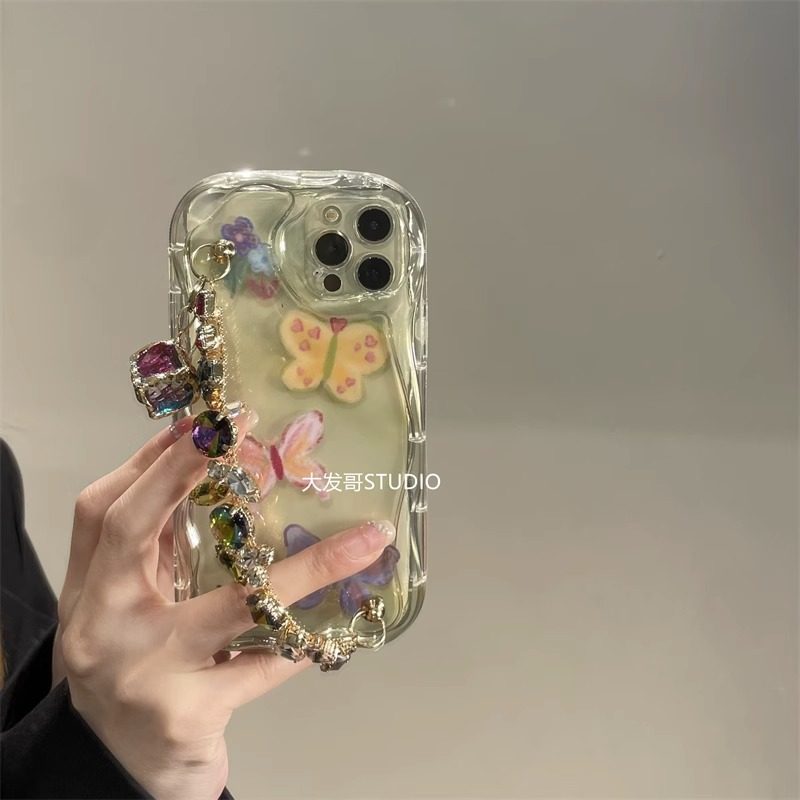 三星s23手机壳气质透绿蝴蝶