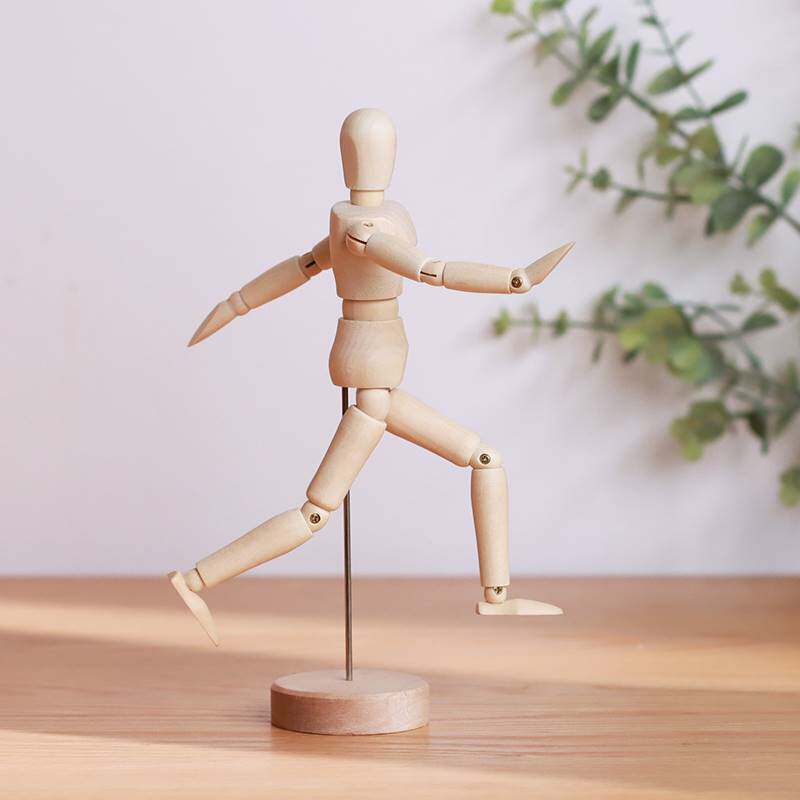 关节人偶素体手办模型diy创意木头人手家居装饰品办公室桌面摆件