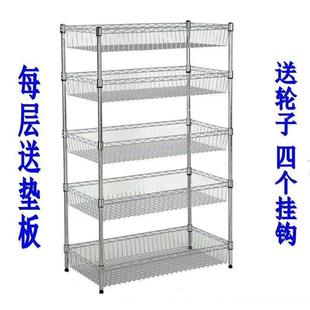 厨房置物架蔬菜收纳整理架落地多层家用可移动水果碗锅调料架子