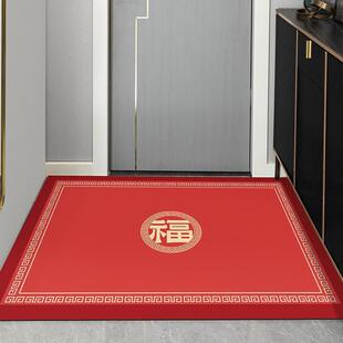 喜庆皮革入户门地垫进门门垫家用防滑脚垫子PVC可擦免洗裁剪地毯