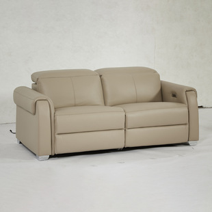 意式简约真皮沙发头层牛皮电动伸缩功能小户型客厅两人位组合沙发