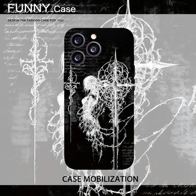 十字架漫画女孩暗黑菲林全包手机壳适用苹果17nova14华为p80mate70pro小米15opporeno9vivo荣耀400iPhone16