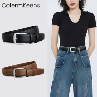 CalermKeens皮带女2025新款 饰腰带女高级感百搭配裙子休闲 真皮装