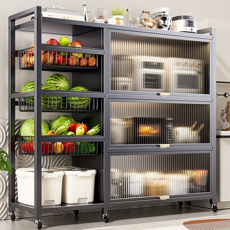 加长落地移动厨房菜篮子置物架多层带柜门储物组合柜厨房收纳架子,厨房/烹饪用具,厨房置物架/置物柜/角架,淘宝优惠券,粉丝福利购,淘宝优惠卷