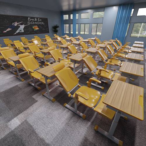 2023新款(包安装)升级学校学生午休课桌椅系列学习桌扶手可折叠课