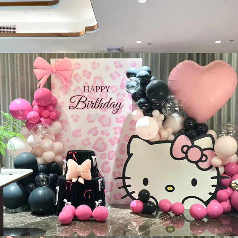 凯蒂猫生日场景布置装饰背景墙hellokitty儿童宝宝周岁宴装饰kt板