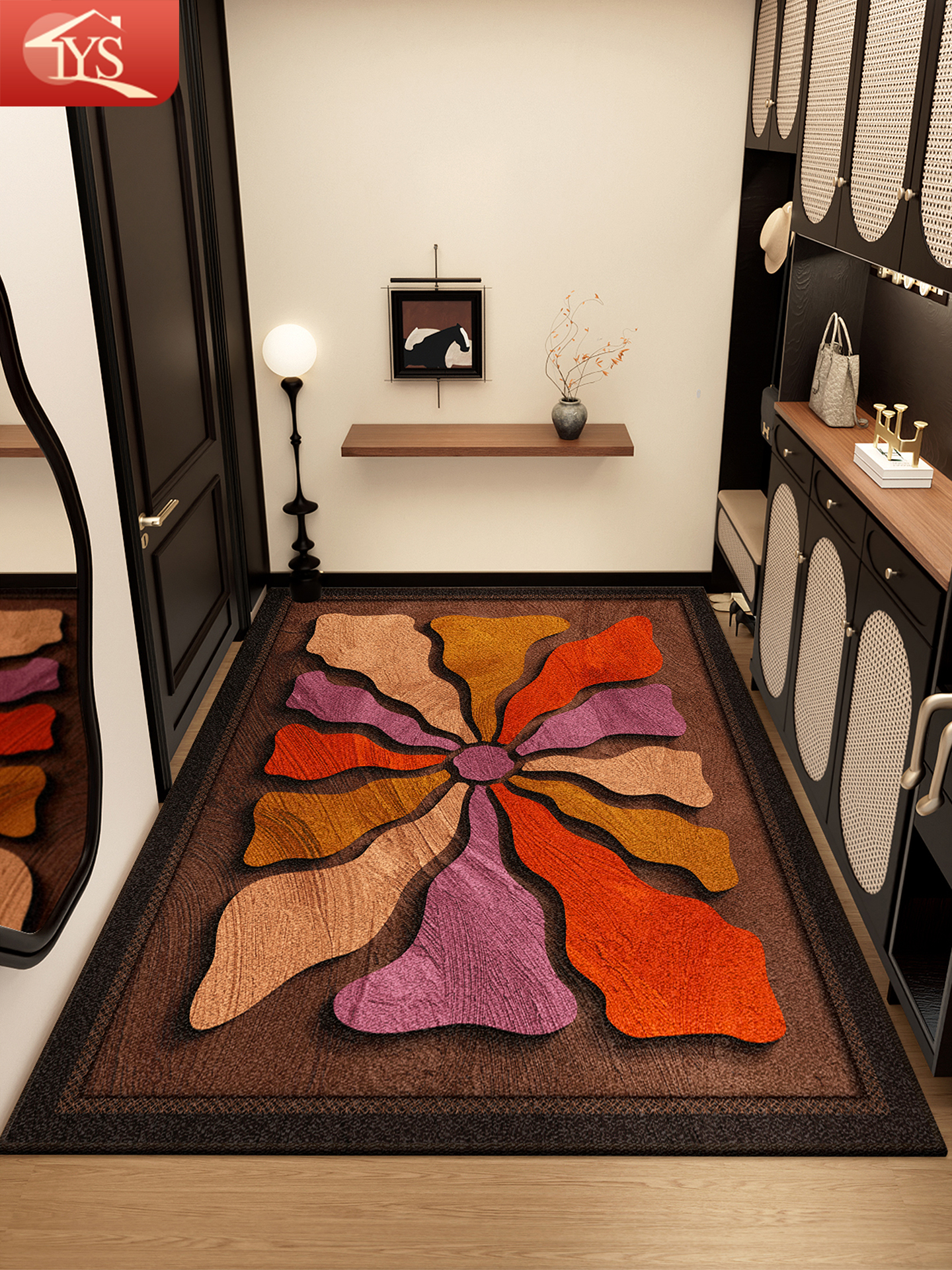 入户门地垫覆古家用玄关进门脚垫门口门垫防滑垫耐脏地毯免洗垫子