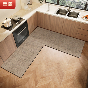 厨房地垫2025新款 防滑防油专用脚垫硅藻泥可擦免洗l型吸水地毯