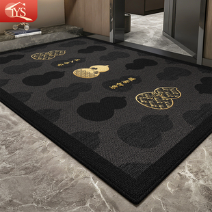 入户门地垫新中式 高级轻奢门口入户门垫地毯 黑色进门防滑脚垫新款