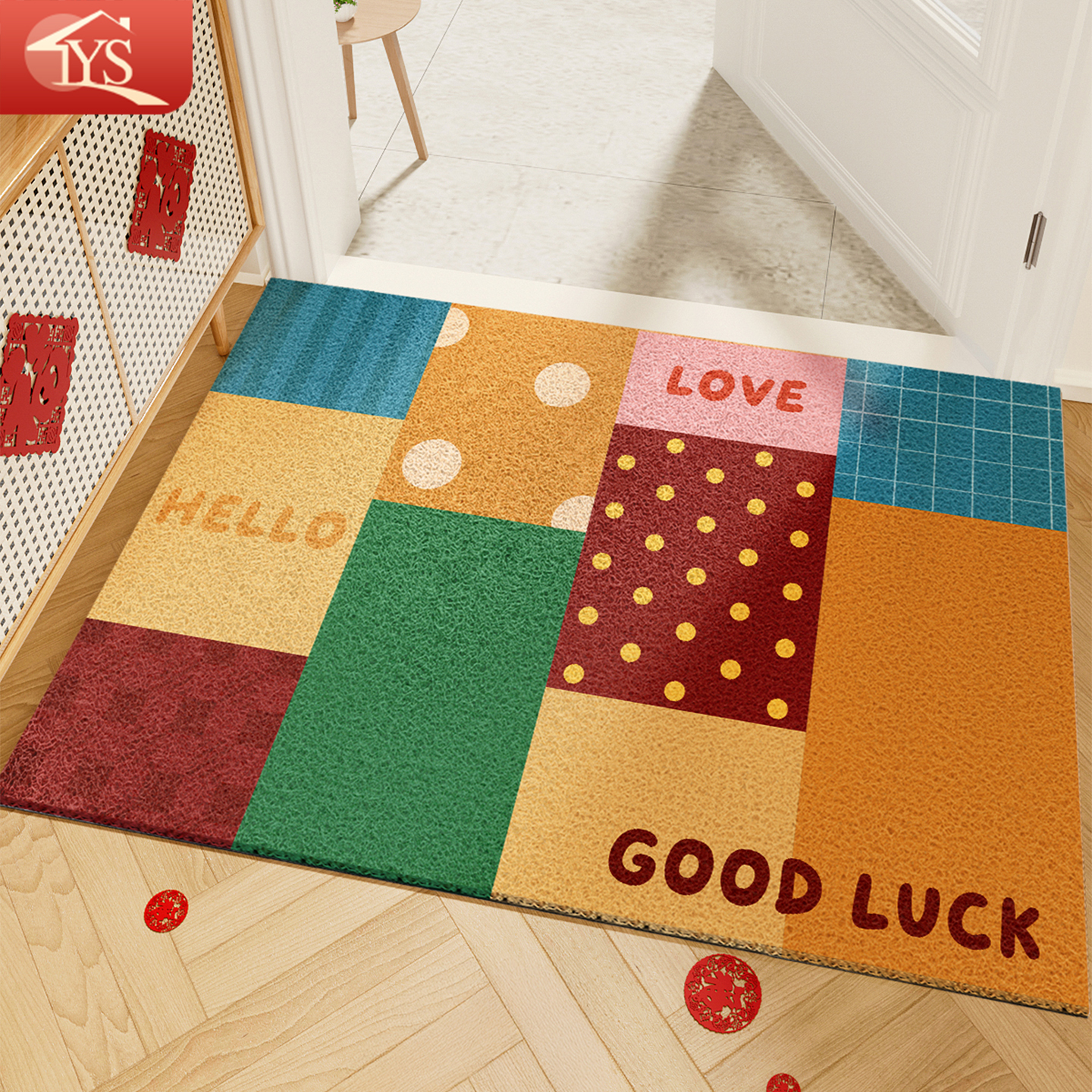 复古入户门地垫2025新款进门大门口丝圈防滑脚垫地毯蹭土耐脏门垫