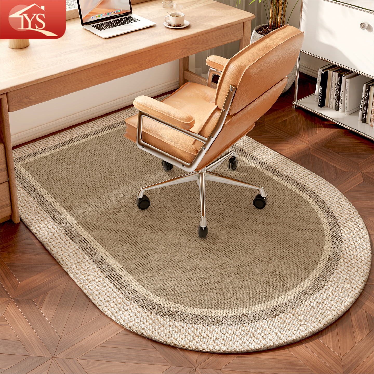 高级感拱形地毯书房电脑椅电竞房静音地垫梳妆台转椅书桌下脚垫