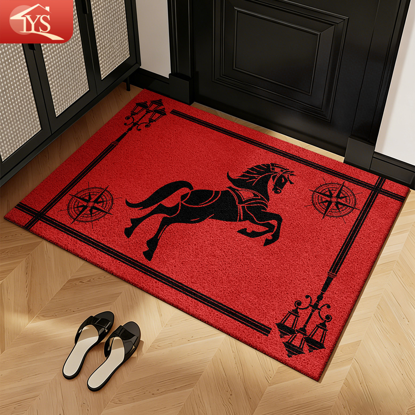 新年喜庆丝圈地垫入户门垫红色进门可裁剪脚垫室外专用门口地毯垫,居家布艺,入户地垫,淘宝优惠券,粉丝福利购,淘宝优惠卷