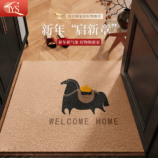 入户门地垫2026新款中古风丝圈门口脚垫进门防滑玄关门垫耐脏地毯