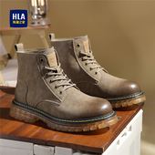 HLA 靴百搭耐磨大黄靴马丁靴男 春夏复古高帮工装 海澜之家男鞋 新款