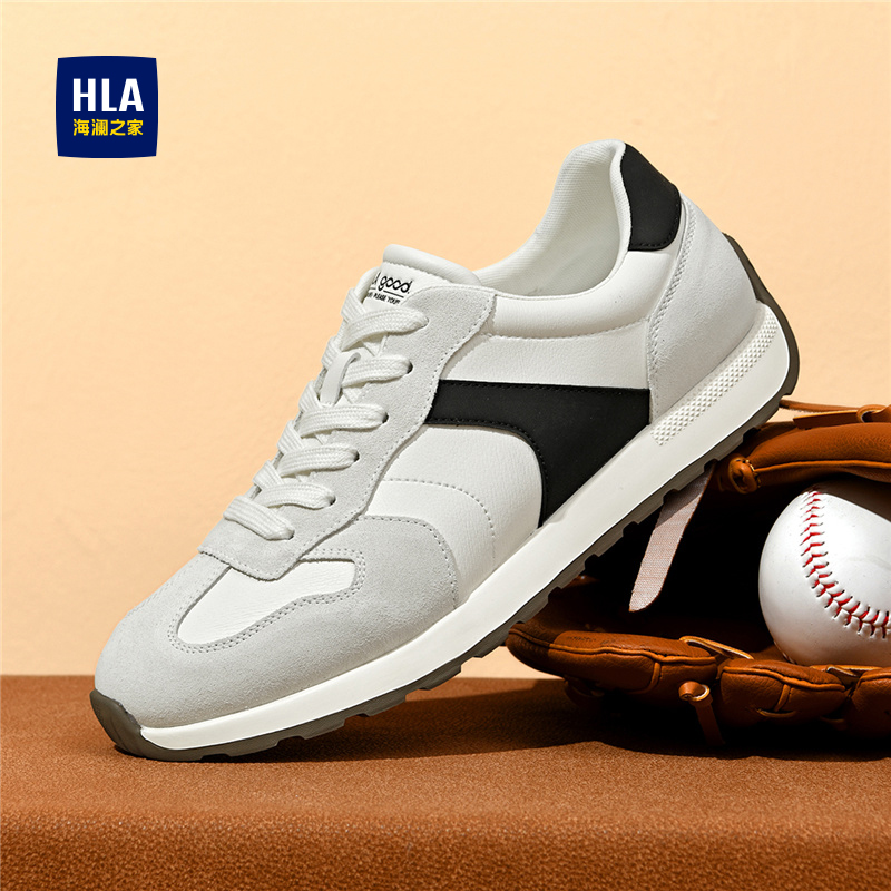 HLA/海澜之家男鞋新款春夏潮流拼接百搭休闲鞋舒适耐磨运动德训鞋