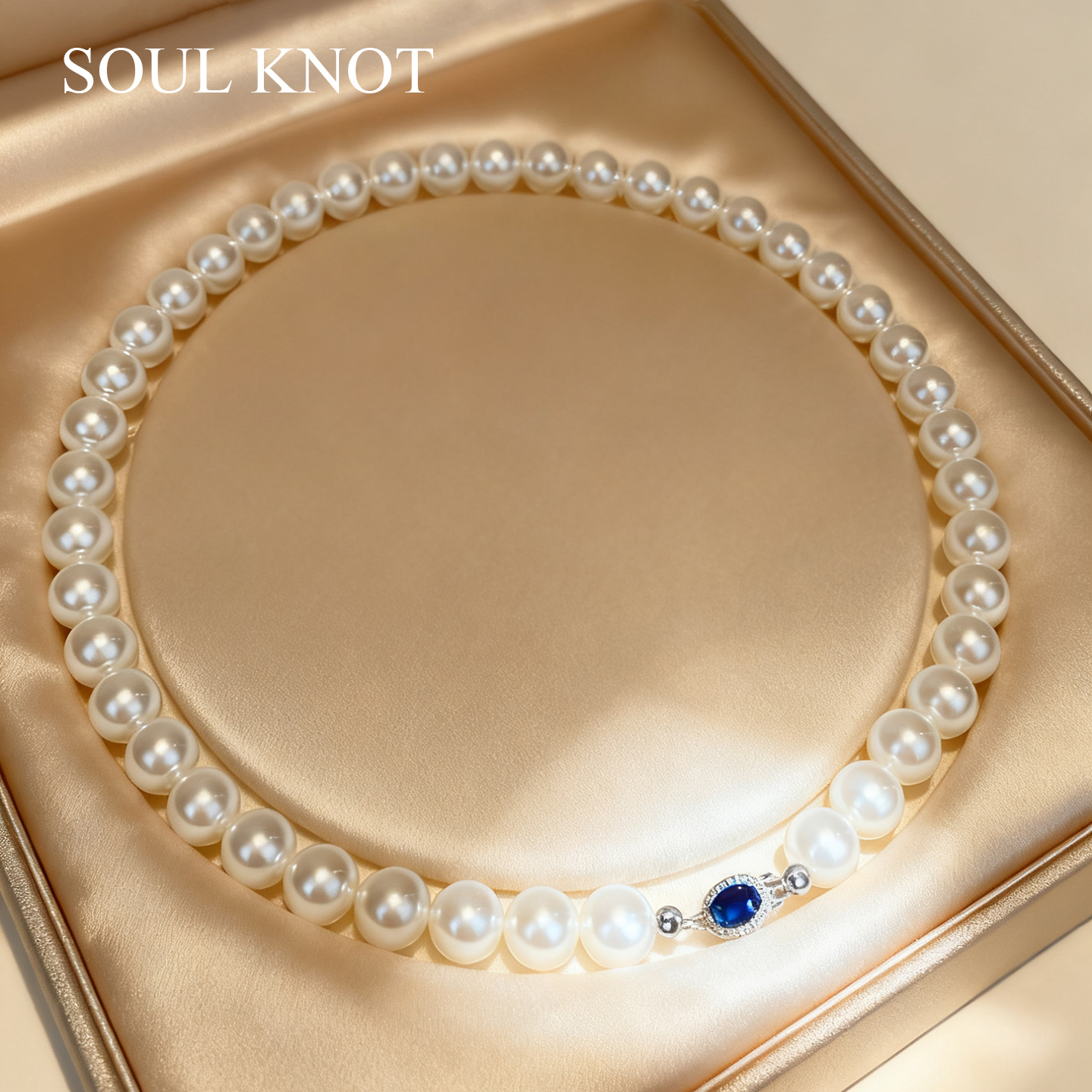 S925银温莎蓝宝石澳白珍珠项链