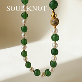 SOUL KNOT新中式 红绿玛瑙镶钻金葫芦形吊坠扣头轻奢复古高级项链