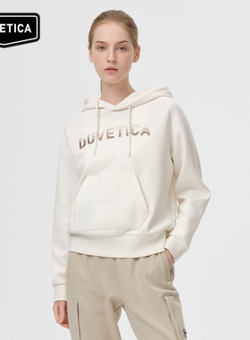 DUVETICA 春季女士刺绣LOGO插肩袖户外连帽卫衣长袖VDHDG0234