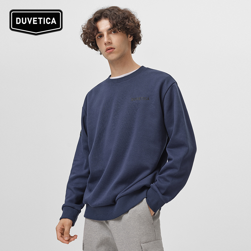 DUVETICA 春季男女情侣小LOGO运动加绒套头卫衣长袖户外VXMTB0336