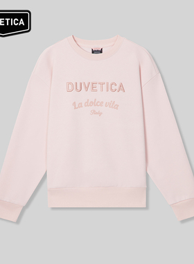 DUVETICA 春季女刺绣抓绒户外运动圆领套头卫衣休闲长袖VDMTH0136