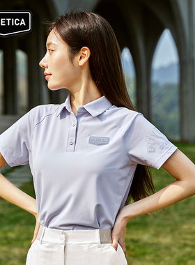 DUVETICA 夏季户外女士字母短袖T恤翻领针织Polo衫VDTSF0843