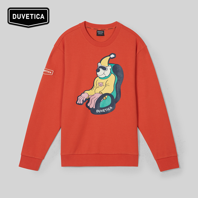 DUVETICA情侣款印花加绒圆领卫衣