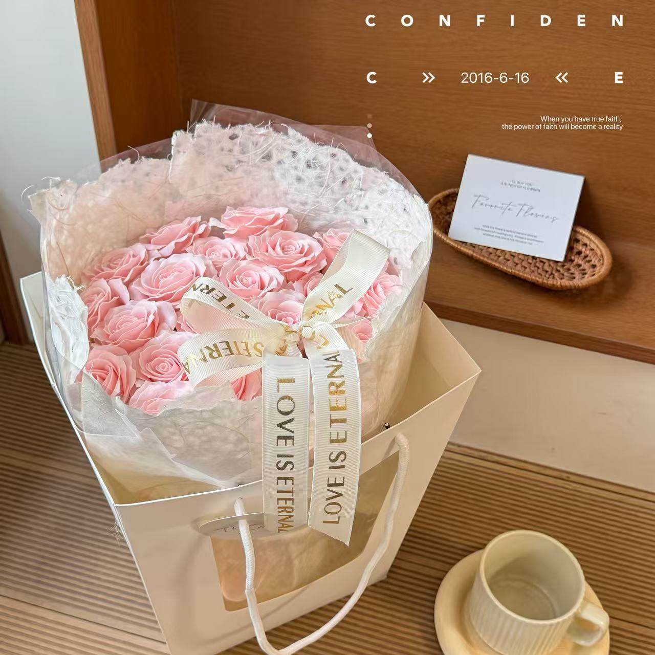 永生香皂花温柔玫瑰网红粉色系花束送女友闺蜜仿真花生日礼物,节庆用品/礼品,香皂花,淘宝优惠券,粉丝福利购,淘宝优惠卷