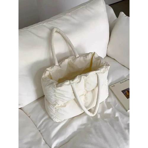 棉服托特包女单肩包大容量