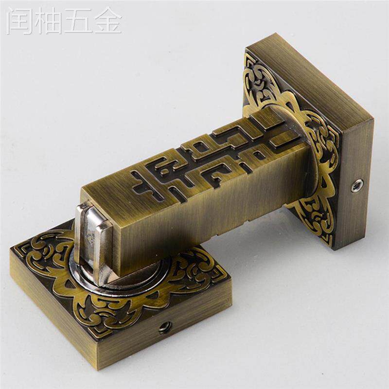 中式门吸大吸力强磁地吸卫生间别墅防撞门挡防风门挡器仿古铜门吸