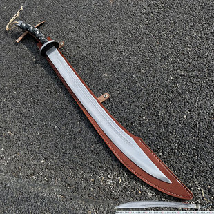 牛尾刀扭转一体锻打轨道钢龙泉刀剑户外摆件收藏车载冷兵器未开刃