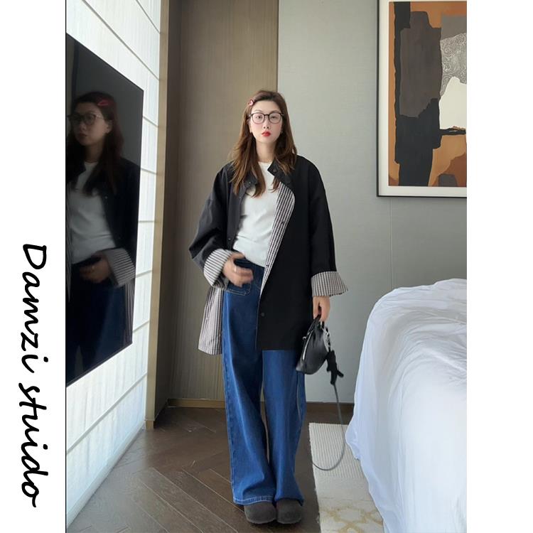 DA麦子“入场券风衣”廓形两面穿风衣外套女 MZ0934入场风衣