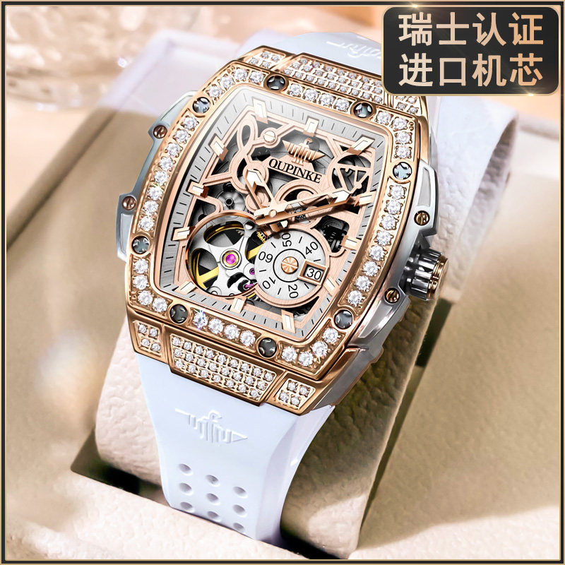 瑞士认证正品牌专卖店酒桶形女表进口机芯机械表高端女士腕表十大