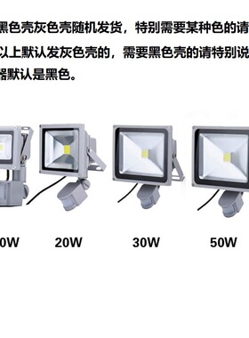 人体感应灯12v24v36v48vled投光灯围墙庭院隧道灯10w20w30w100w