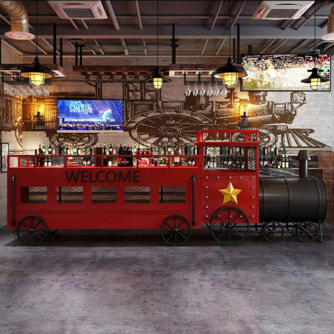 工业风复古入户收银台转角吧台酒吧接待台服装汽车铁艺前台接待台