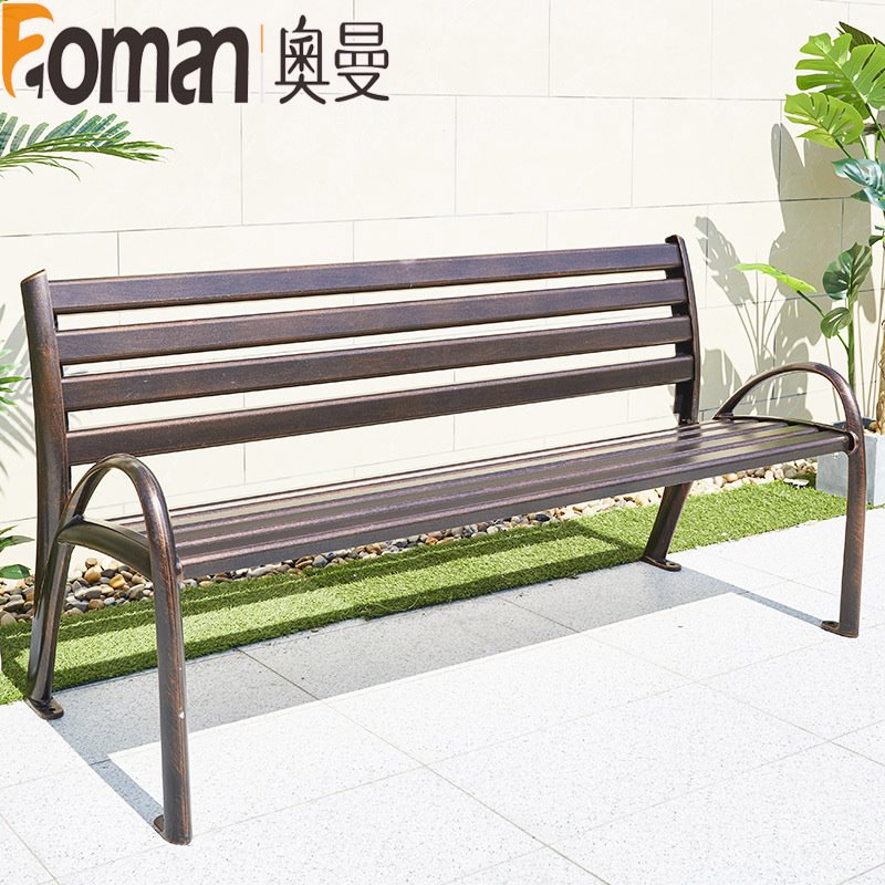 户外公园椅铸铝排椅广场椅铁艺三人长凳子小区商城休闲长条座椅子