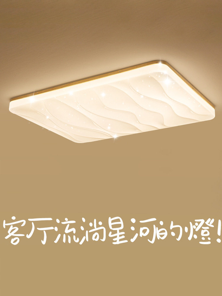 星空客厅灯现代简约大气北欧高级感吸顶灯日式客厅主灯原木风灯具
