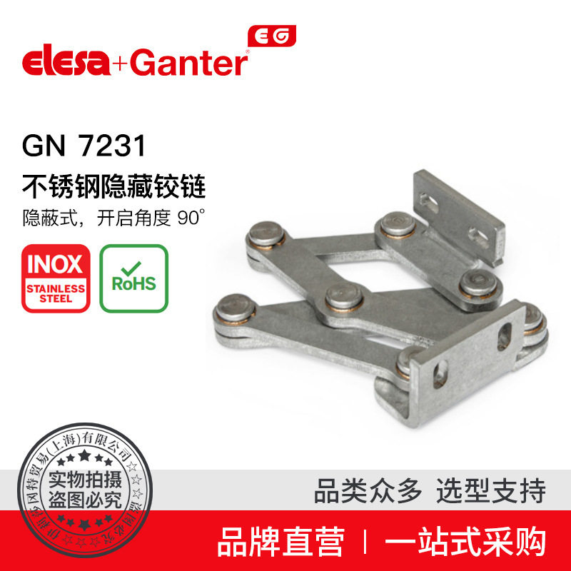 Elesa Ganter伊莉莎冈特 GN 7231 不锈钢隐藏铰链 隐蔽式