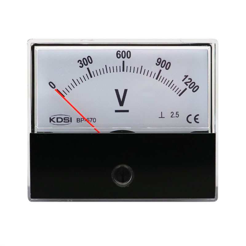 康的斯指针式电压表BP-670 DC1200V直流电压表 圆形开孔电表