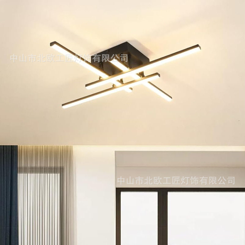 跨境现代简约LED吸顶灯客厅阳台卧室灯亚马逊长条铝材创意吸顶灯
