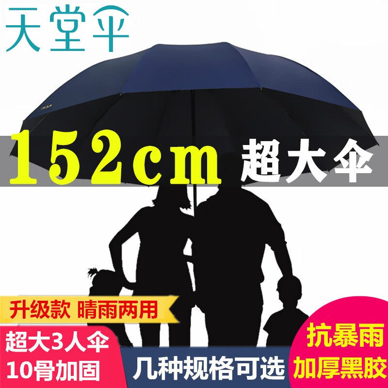 天堂伞加大号超大雨伞男女三人10骨黑胶防晒遮阳伞广告伞企业定制怎么看?