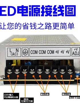 LED电子广告滚动走字显示屏5V40A200W瓦开关电源变压器盒子配件