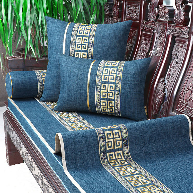 新中式沙发垫实木防滑盖巾四季通用沙发套罩坐垫盖布冬季实木坐垫