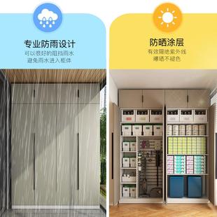 阳台储物柜收纳防水高柜靠墙大容量杂物置物架飘窗柜肤感柜门